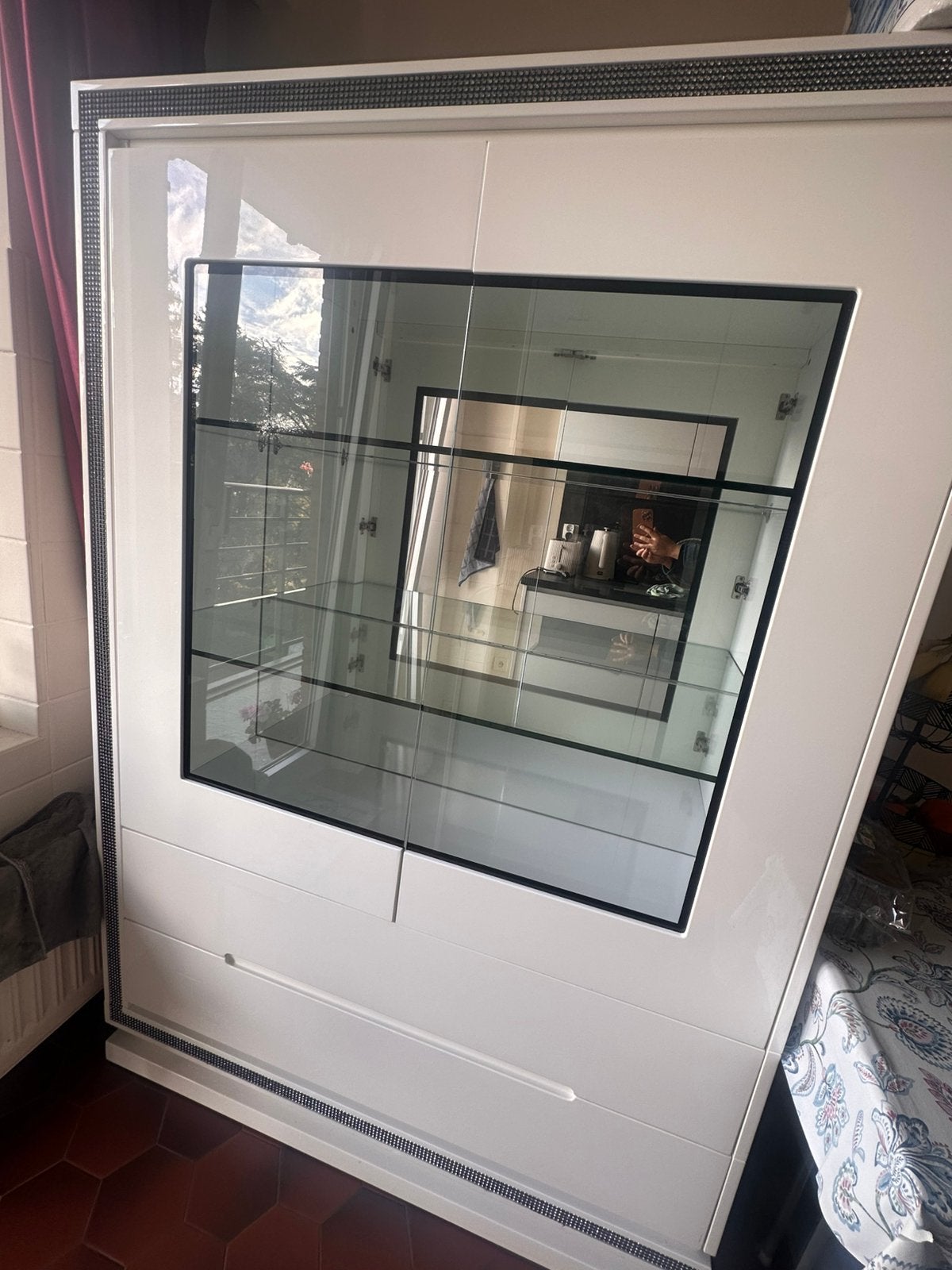 Belle vitrine ou meuble de rangement, Maison & Meubles, Enlèvement, Utilisé, Verre