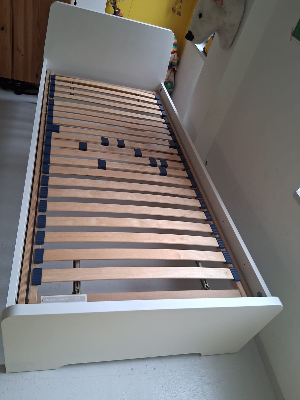 eenpersoonsbed wit, Ophalen, Gebruikt, 90 cm, Eenpersoons