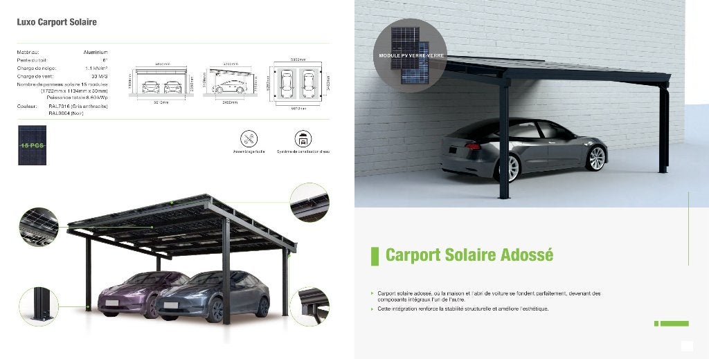 Carports solaires — dès 6 400 €, Enlèvement ou Envoi, Neuf