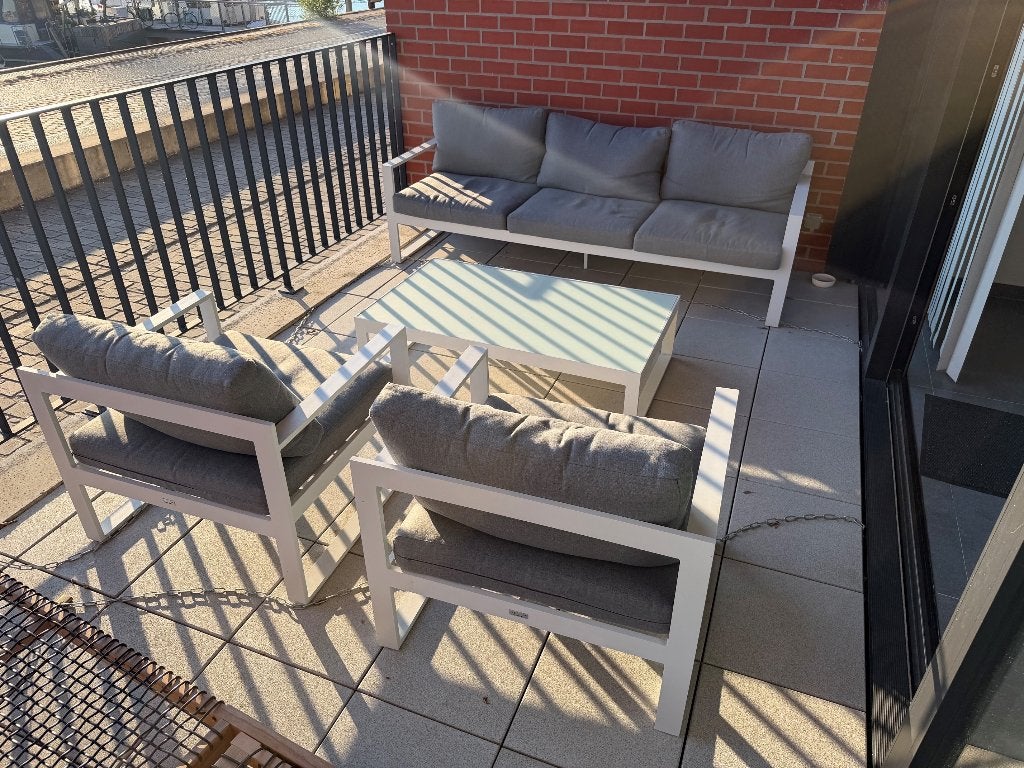 Caldela loungeset 5 personen, Tuin en Terras, Tuinsets en Loungesets, Zo goed als nieuw, Loungeset, Aluminium, 5 zitplaatsen, Bank