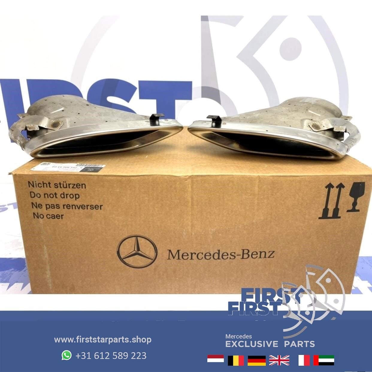 W205 C205 AMG LINE UITLAAT SIERSTUKKEN L/R Mercedes C Klasse, Auto-onderdelen, Gebruikt, -, Ophalen of Verzenden, -