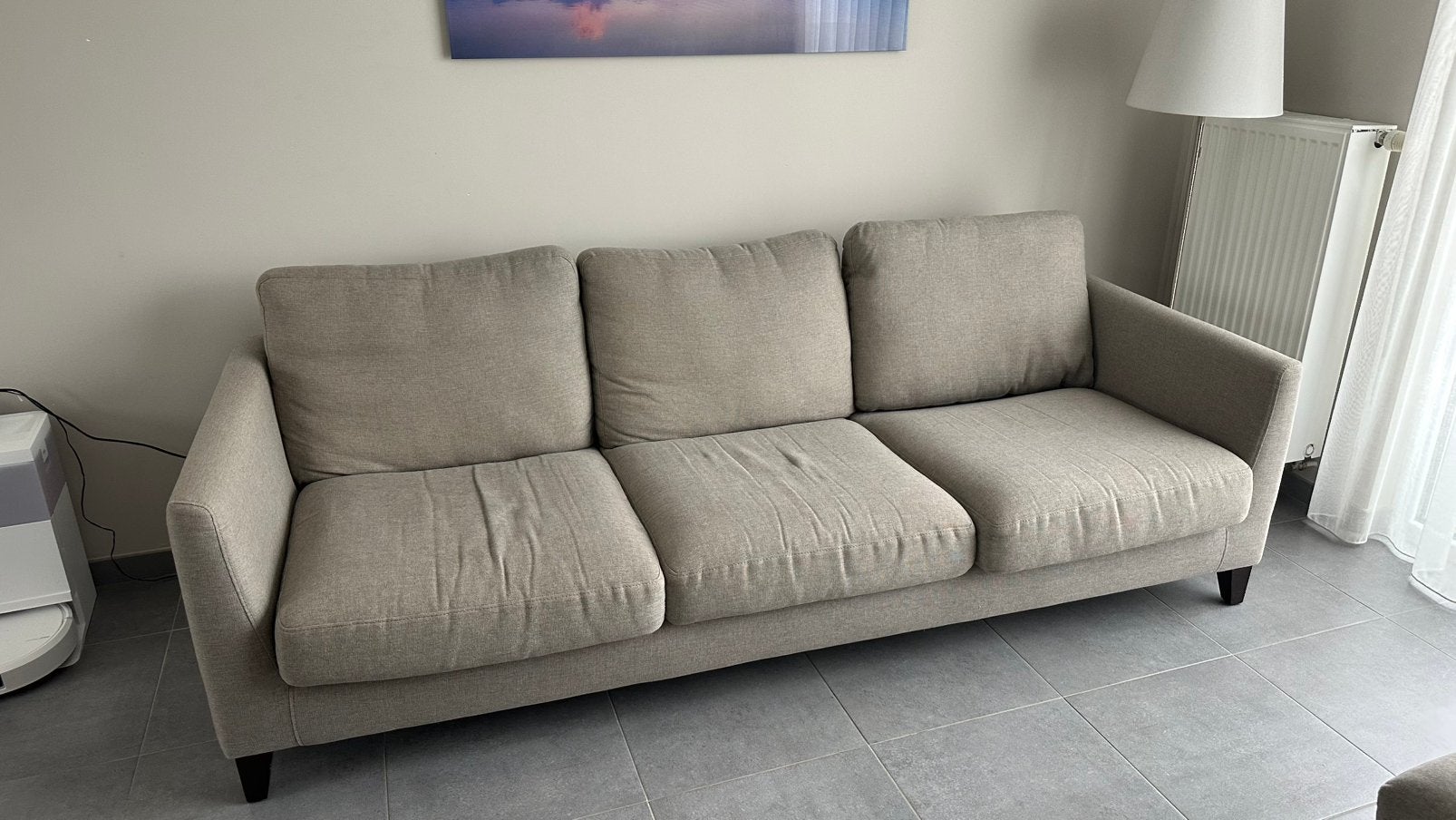 Canape 3 places en tissu, Maison & Meubles, Trois personnes, Banc droit, Enlèvement, Utilisé