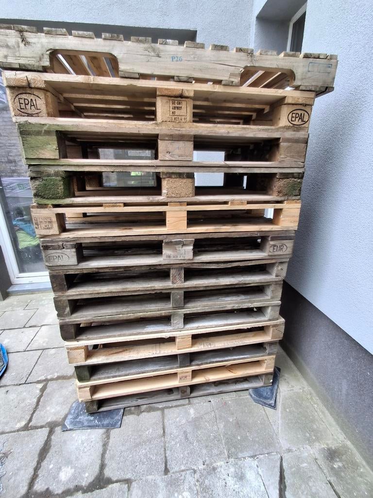 15 pallets doe een bod, Doe-het-zelf en Bouw, Hout en Planken, Ophalen, Gebruikt, Pallet