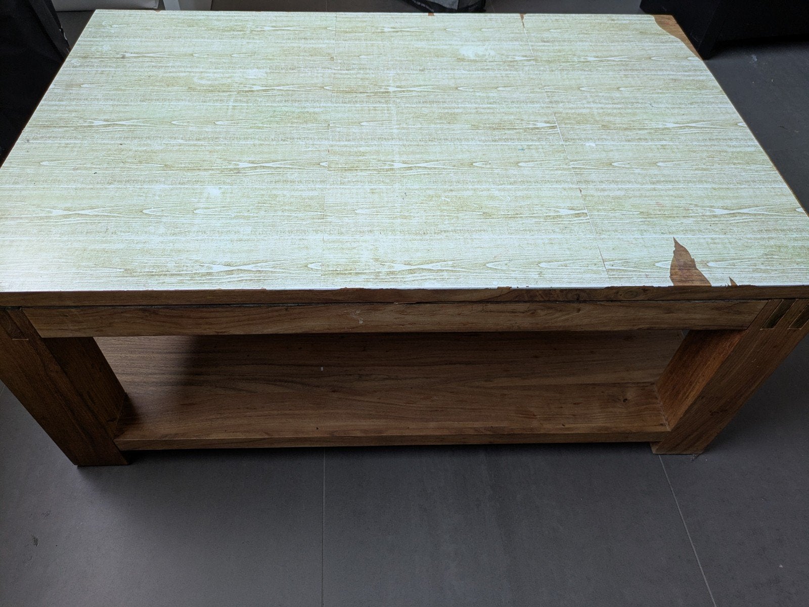 Salontafel (fineerhout te vervangen - afhalen Brugge), Ophalen