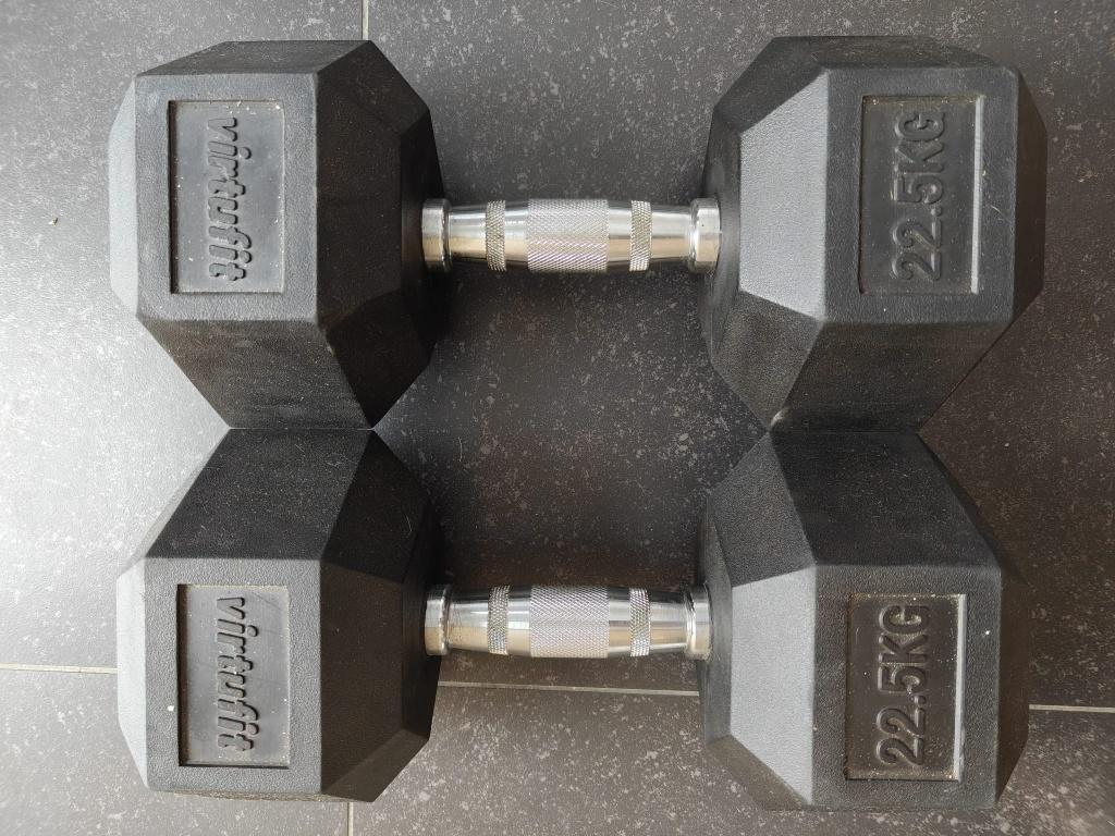 Dumbbell set 2x22,5kg, Sport en Fitness, Fitnessmaterialen, Ophalen, Zo goed als nieuw, Dumbbell