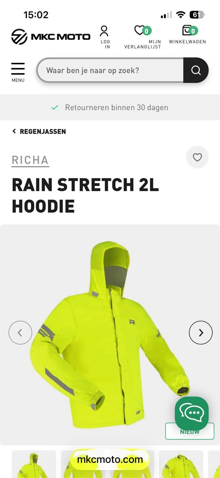 Richa rain stretch jas fluo en broek zwart NIEUW!, Motoren, Kleding | Motorkleding, Heren, Ophalen