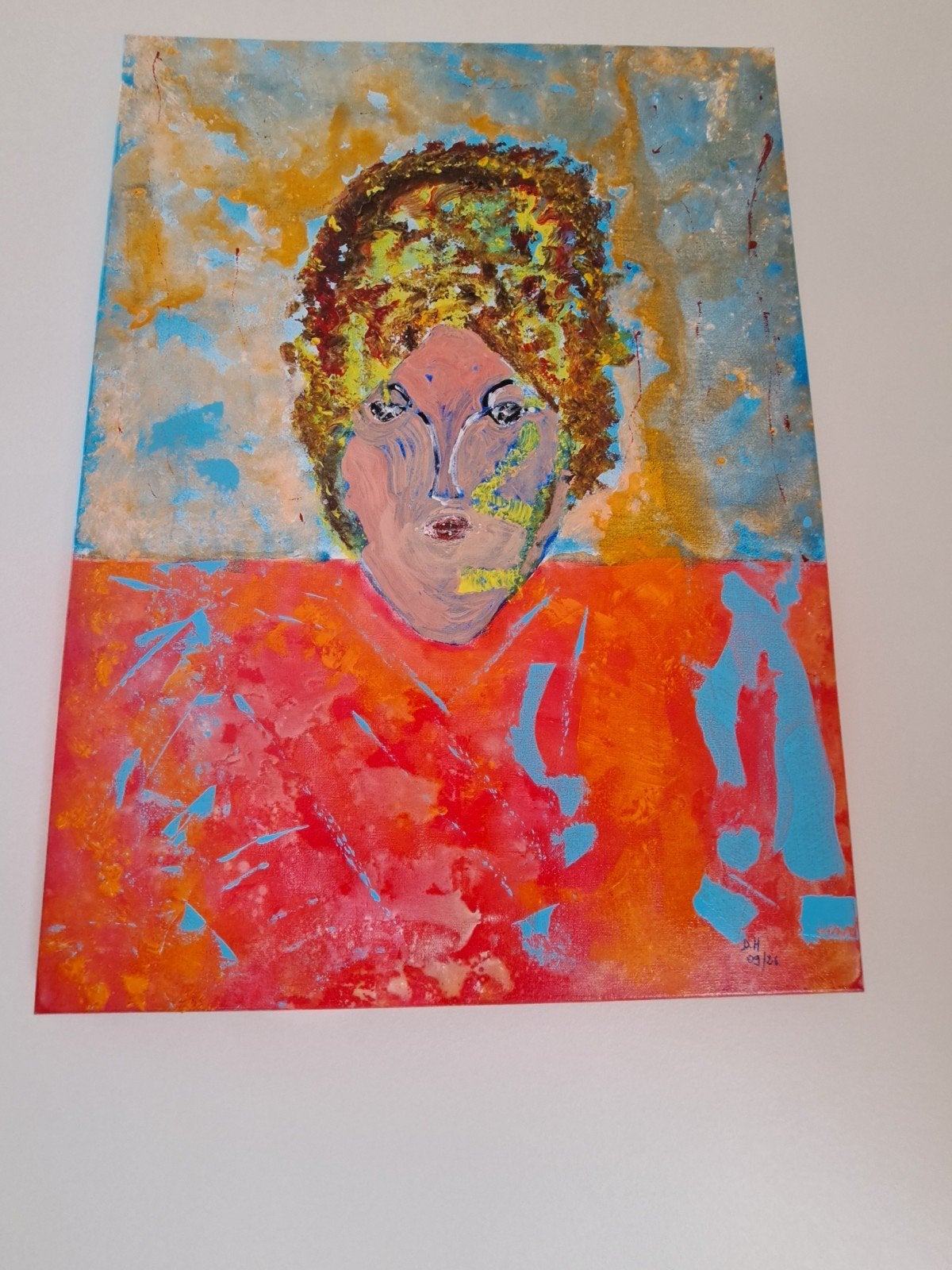 STYLE CONTEMPORAIN, Antiquités & Art, Figures, Peinture acrylique, Autres matériaux, Laqué/vernis
