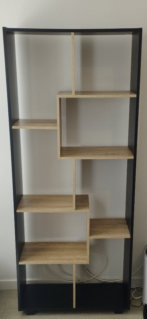 Etagère/bibliothèque bois, Maison & Meubles, 25 à 50 cm, Bois noir et imitation hêtre, Comme neuf, 50 à 100 cm