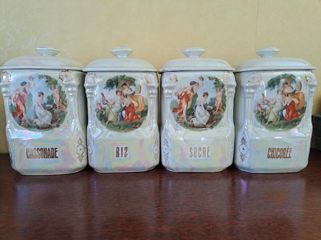 Antieke kruidenpotten Victoria China, Antiek en Kunst, Ophalen