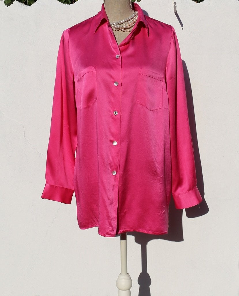 Zeer mooie blouse van 100% zijde - T42 - Prestige Elegance, Prestige Elegance, Maat 42/44 (L), Ophalen of Verzenden, Zo goed als nieuw