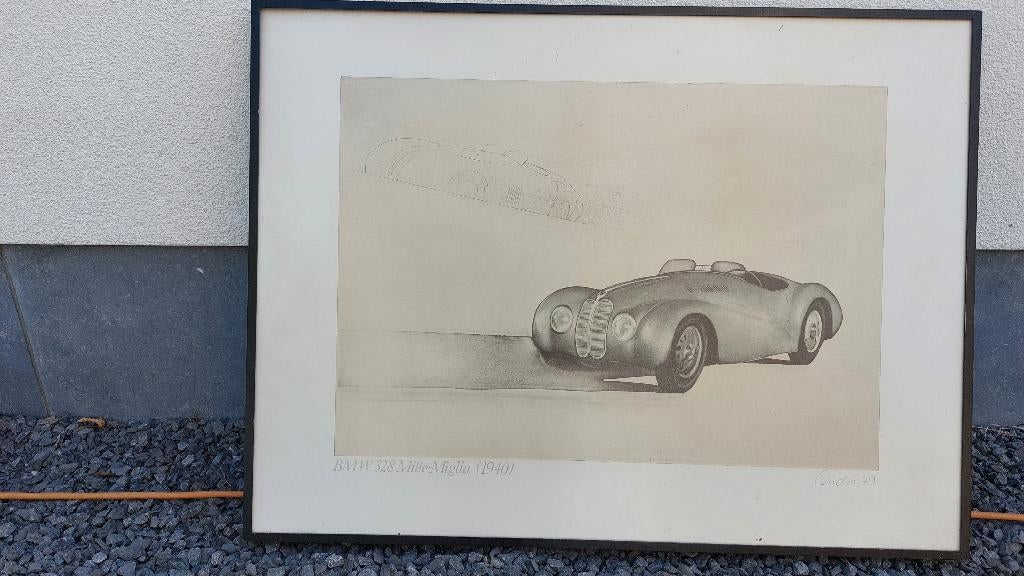 TEKENING BMW 328, Ophalen, Zo goed als nieuw, Tekening