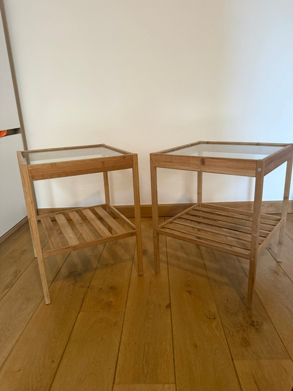 2x tables de nuit NESNA d'IKEA, Maison & Meubles, Enlèvement, Utilisé, Noir