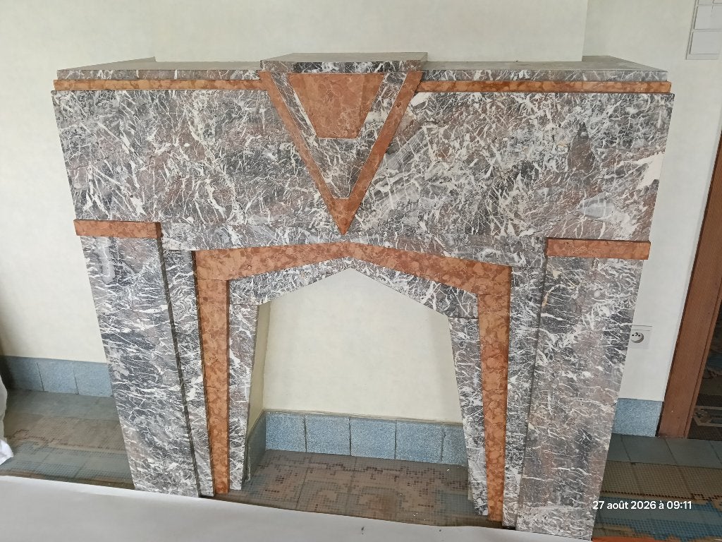 Cheminée Art Déco en marbre années 1930, Enlèvement
