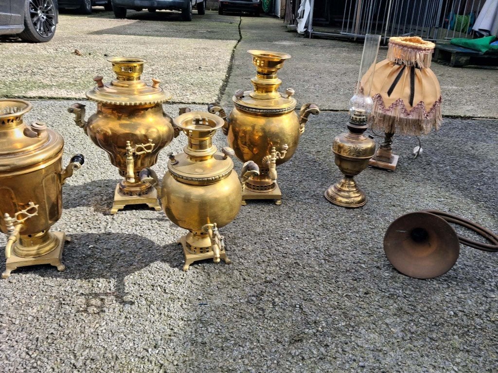 koperen potten + lamp + lantaar - bieden, Ophalen, Koper