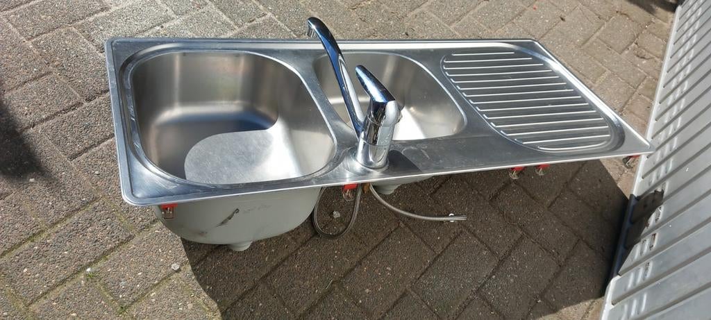 2 Spoel bakken dubbel met kraan !, Doe-het-zelf en Bouw, Ophalen, Kraan