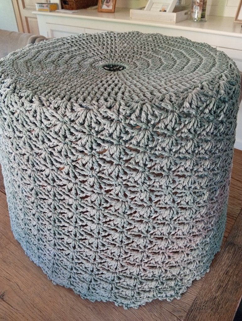 lampenkap gehaakt blauw, Huis en Inrichting, Ophalen, Zo goed als nieuw, Textiel, Overige fittingen