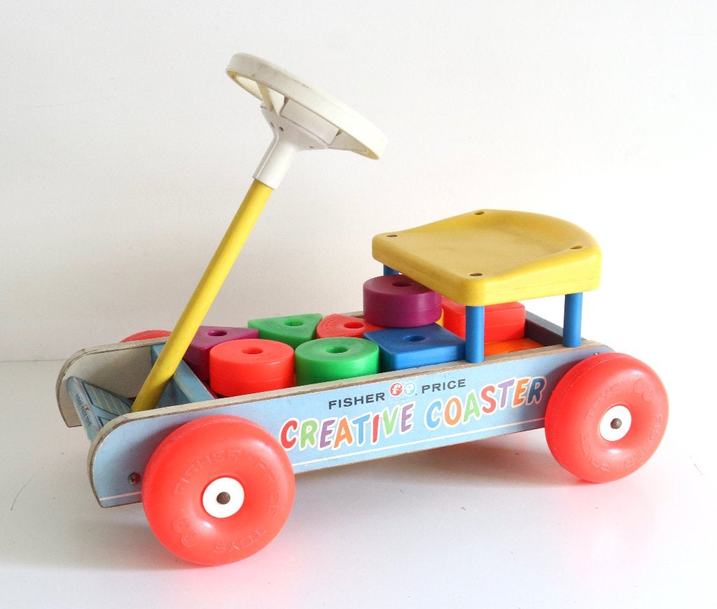 Vintage Fisher Prige wagen -Fisher-Price Creative Coaster, Enlèvement ou Envoi, Voiture ou Véhicule
