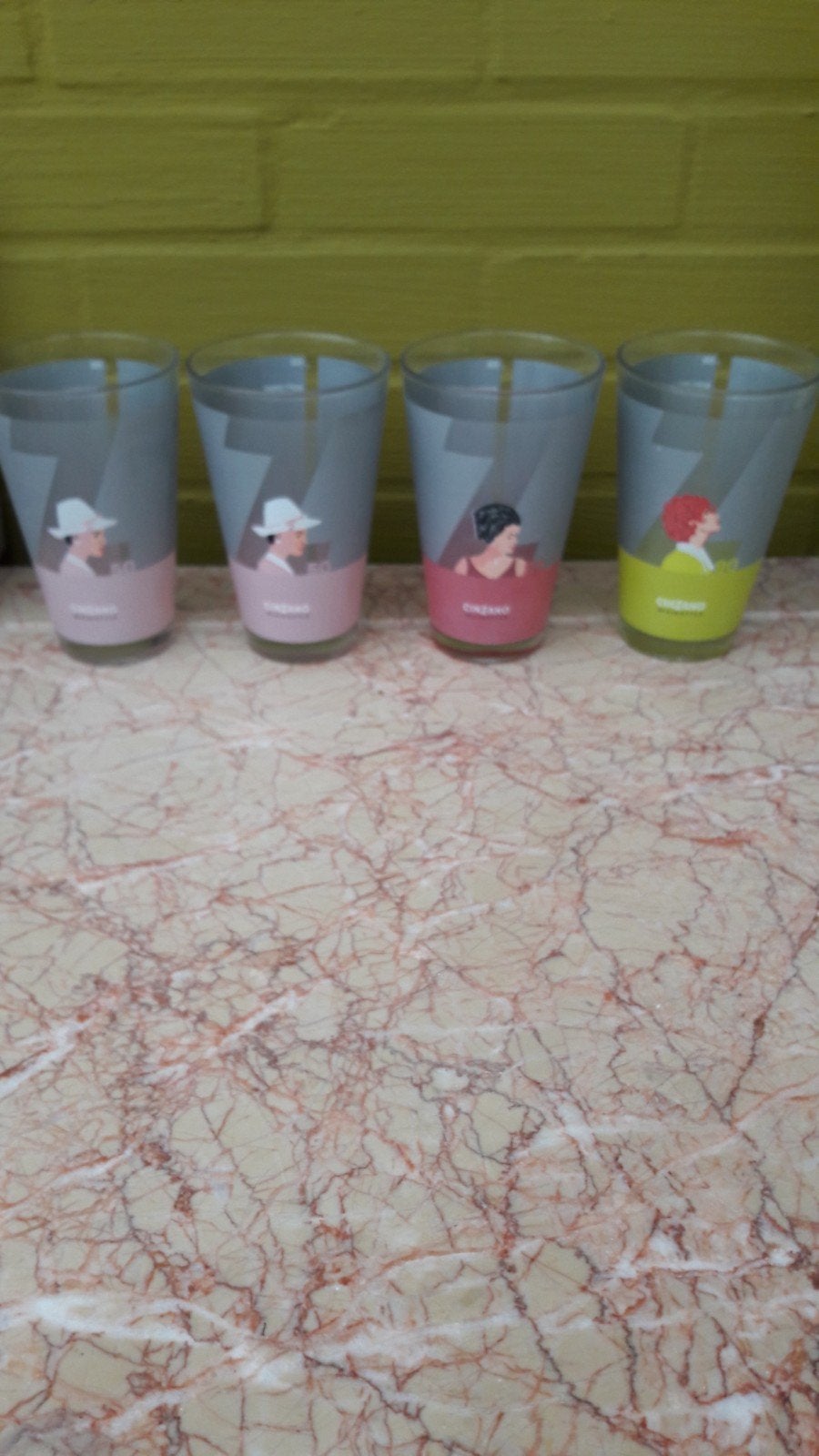 4 verres Cinzano vintage, comme neufs, Collections, Enlèvement ou Envoi