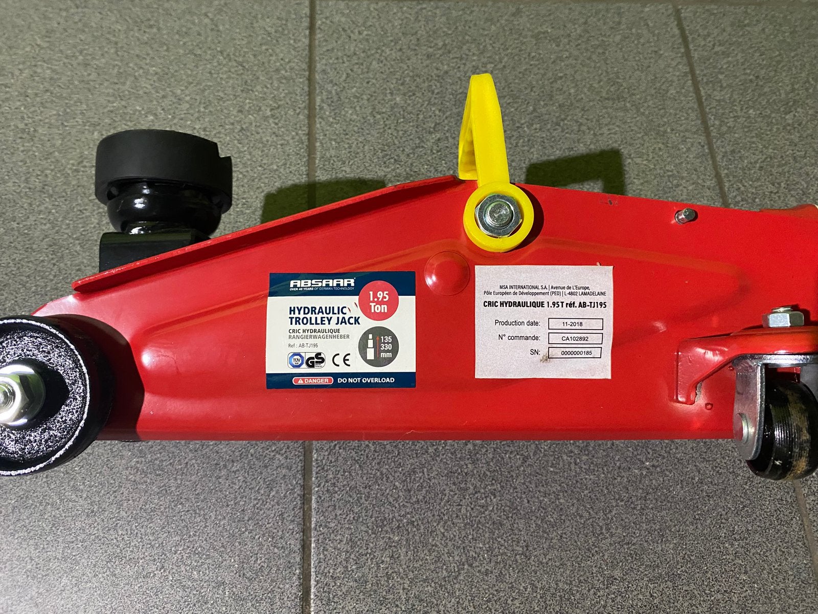 Cric voiture, Enlèvement, Comme neuf