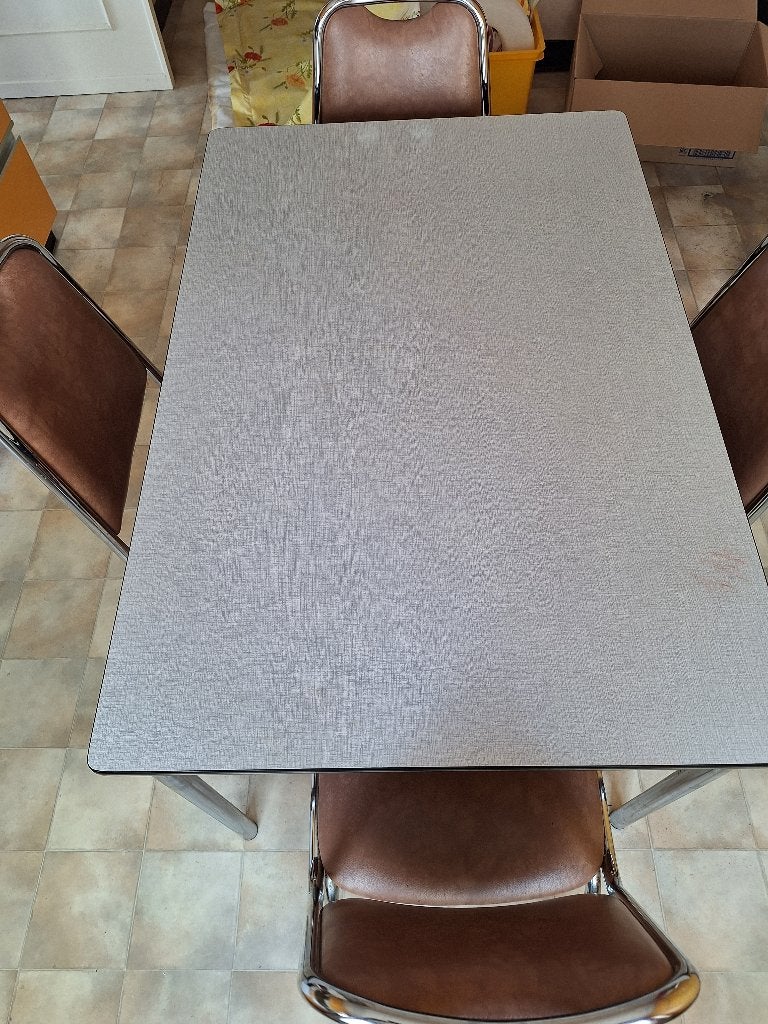 keukentafel met 6 stoelen, Maison & Meubles, Enlèvement, Utilisé, Quatre personnes, Rectangulaire