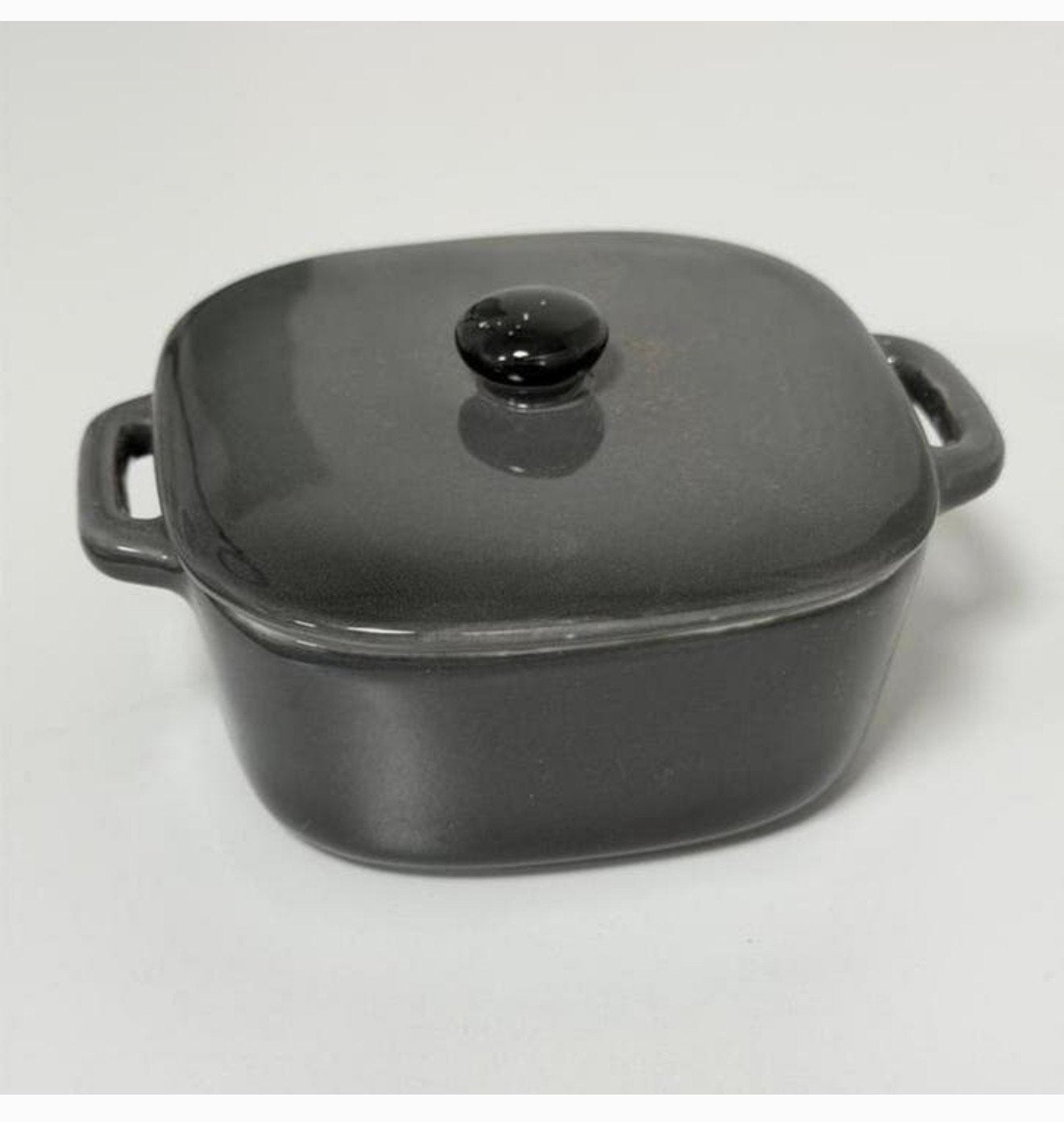 Mini-four/faitout avec couvercle — Céramique gris foncé, Maison & Meubles, Enlèvement ou Envoi, Comme neuf, Céramique, Balance ou Balances