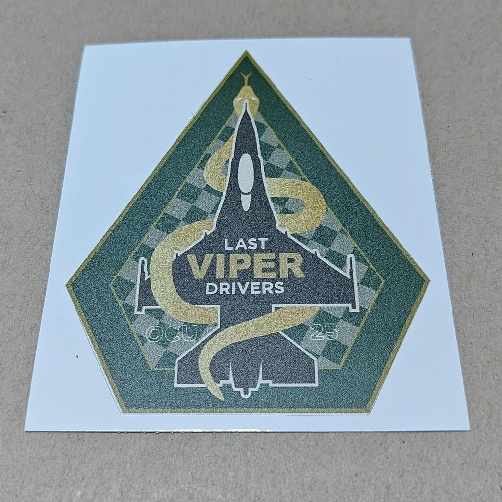 Sticker OCU SQN Kleine Brogel Last Viper Drivers, Ophalen of Verzenden, Luchtmacht, Embleem of Badge