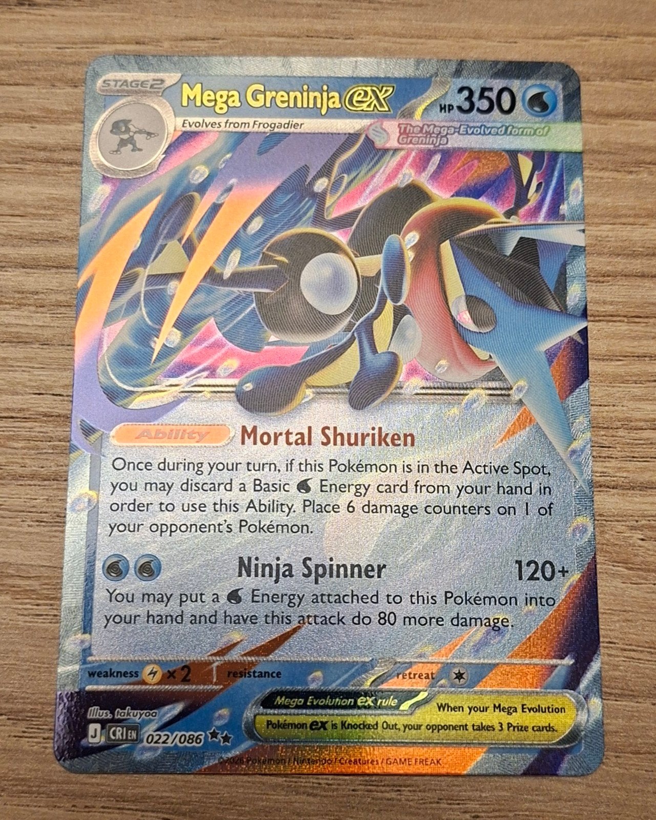Pokemon Mega Greninja EX 022/086 Chaos Rising, Ophalen of Verzenden
