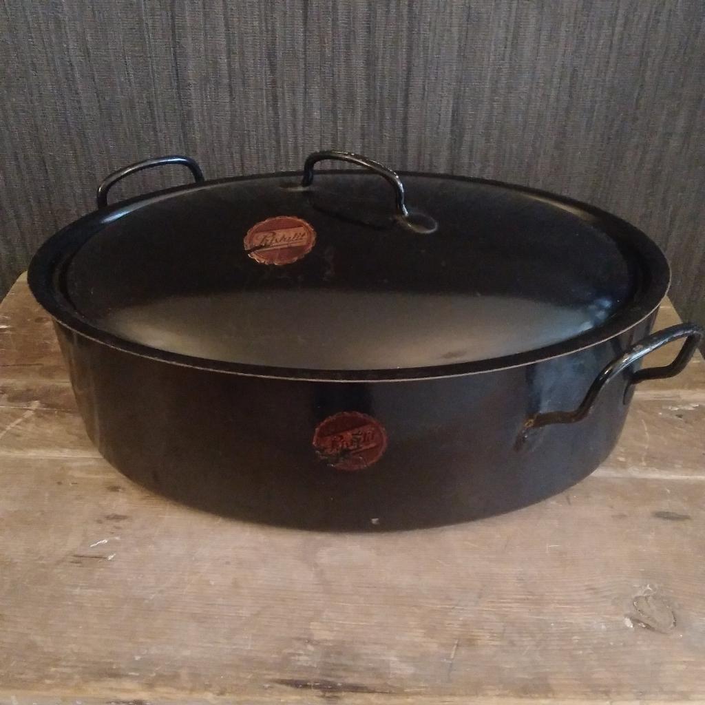 Vintage extra grote Pristalit braadpan. Jaren ’50, Verzenden, Gebruikt, Gietijzer, Koekenpan of Braadpan