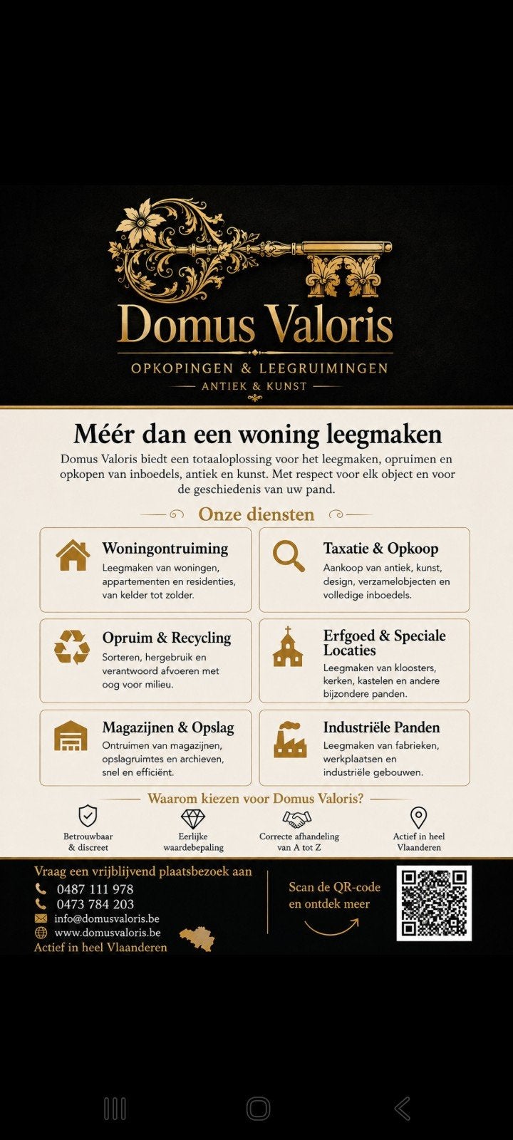 leegruimingen en opkopingen van inboedels, Enlèvement ou Envoi