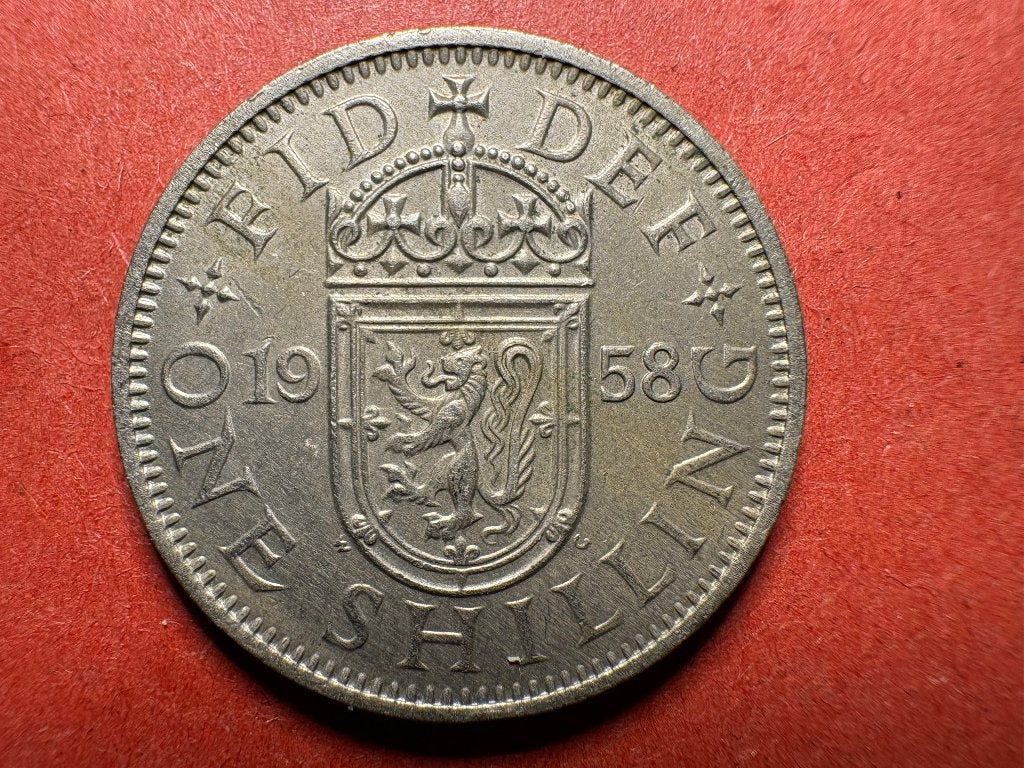 UK - 1 Shilling 1958 (blason de l'Écosse) (#362#), Enlèvement ou Envoi, Autres pays, Monnaie en vrac