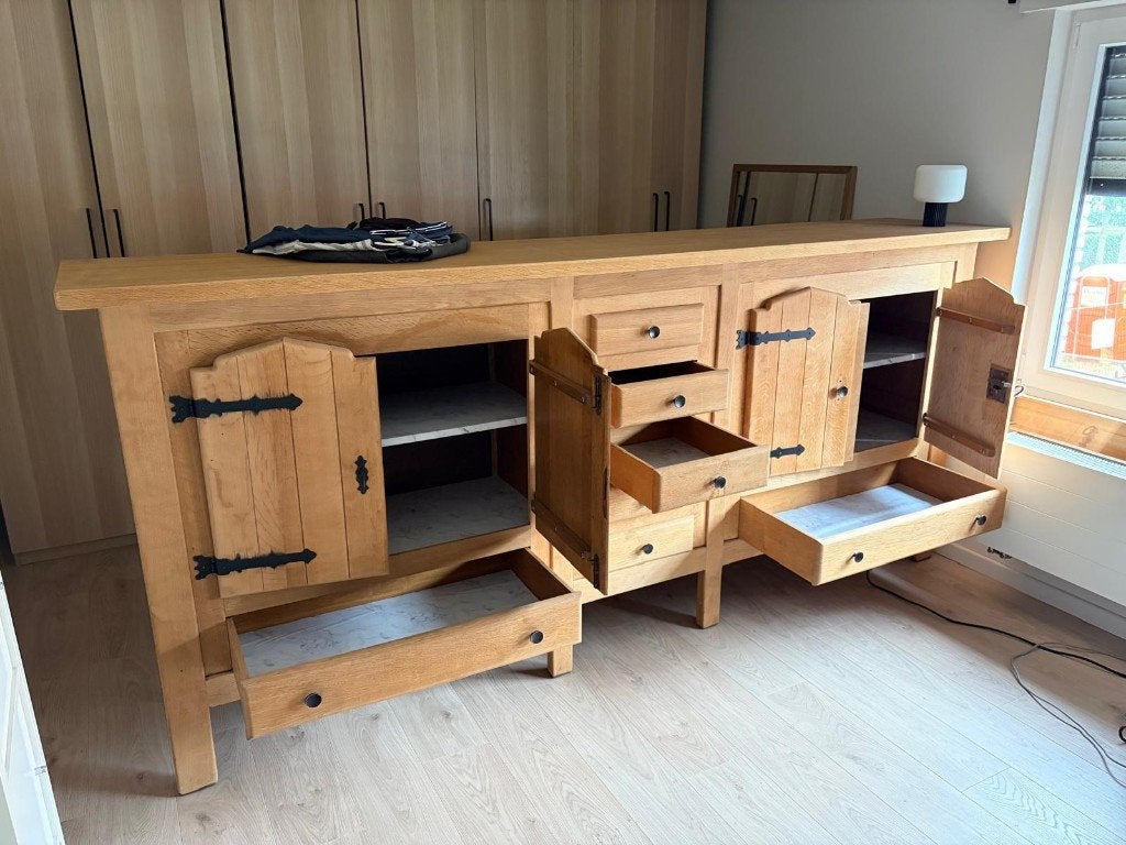 Grote eiken dressoir, Huis en Inrichting, Ophalen, Gebruikt, Eikenhout, Met lade(s)