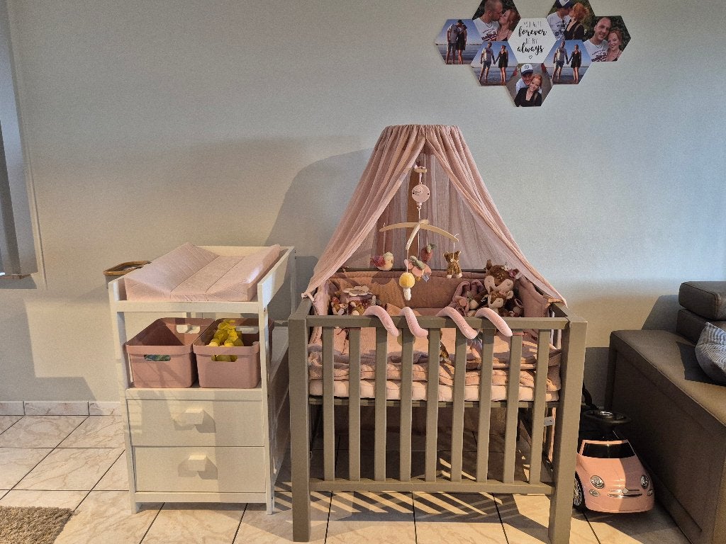 Quax babypark taupe met roze Jollein bekleding, Enlèvement, Comme neuf