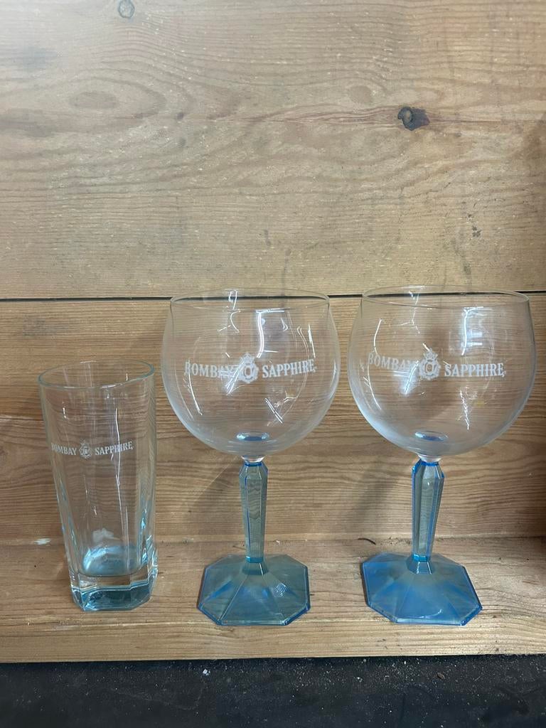 Bombay Sapphire gin tonic glazen, Verzamelen, Ophalen of Verzenden, Zo goed als nieuw, Overige typen