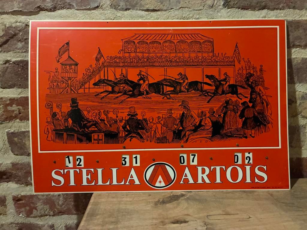 Tableau des scores de Stella Artois, Collections, Enlèvement ou Envoi, Comme neuf, Panneau, Plaque ou Plaquette publicitaire, Stella Artois