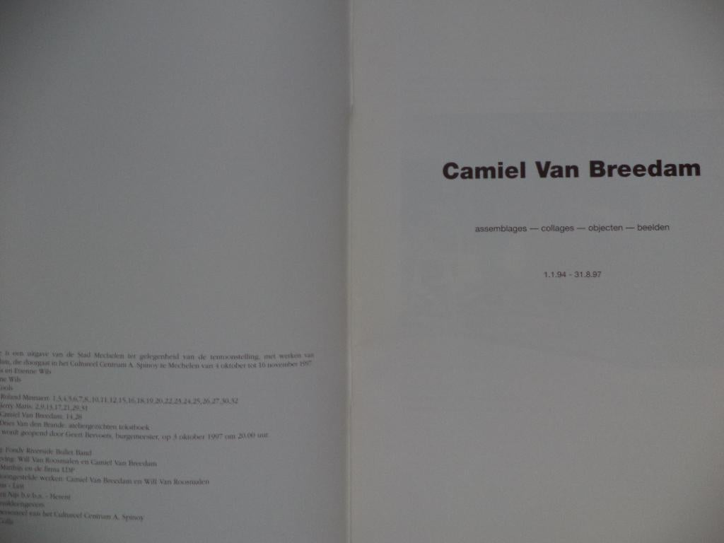Camiel Van BREEDAM 1997 boek kaft expo Mechelen installaties, Ophalen of Verzenden