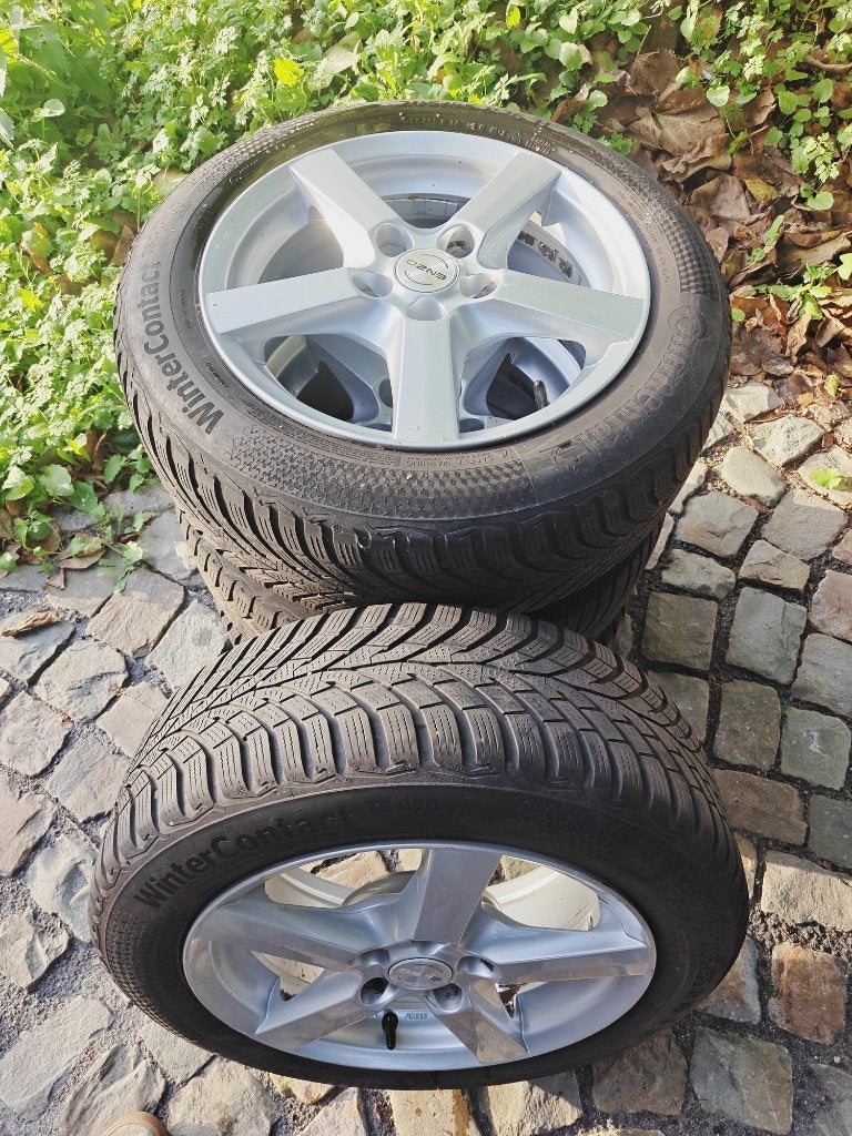4 Roues hiver Alu ENZO 16" BMW 116d/Série 1&3 + Conti 205/55, Ophalen, Gebruikt, 16 inch, Banden en Velgen