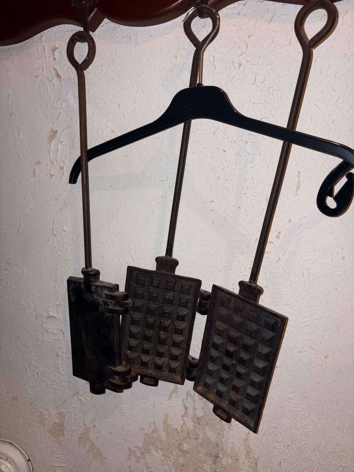 Lot de 3 gaufriers anciens en fonte de cheminée Déco vintage, Enlèvement ou Envoi