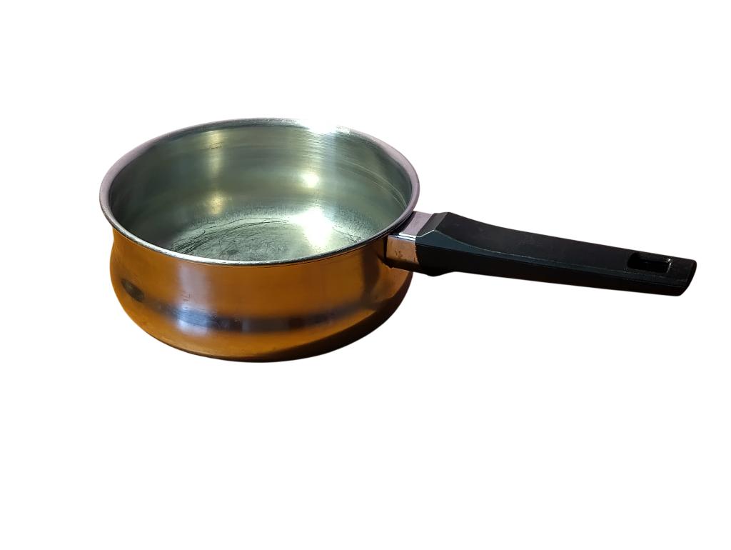 Poêlon inox à manche noir 17cm vintage année 70, Enlèvement