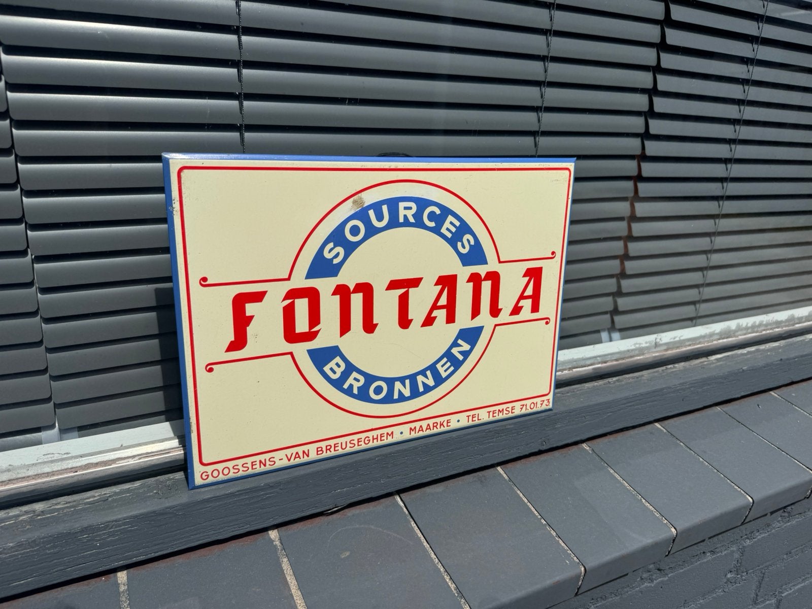 FONTANA Bronnen oud reclame bord, Verzamelen, Ophalen of Verzenden, Gebruikt, Reclamebord
