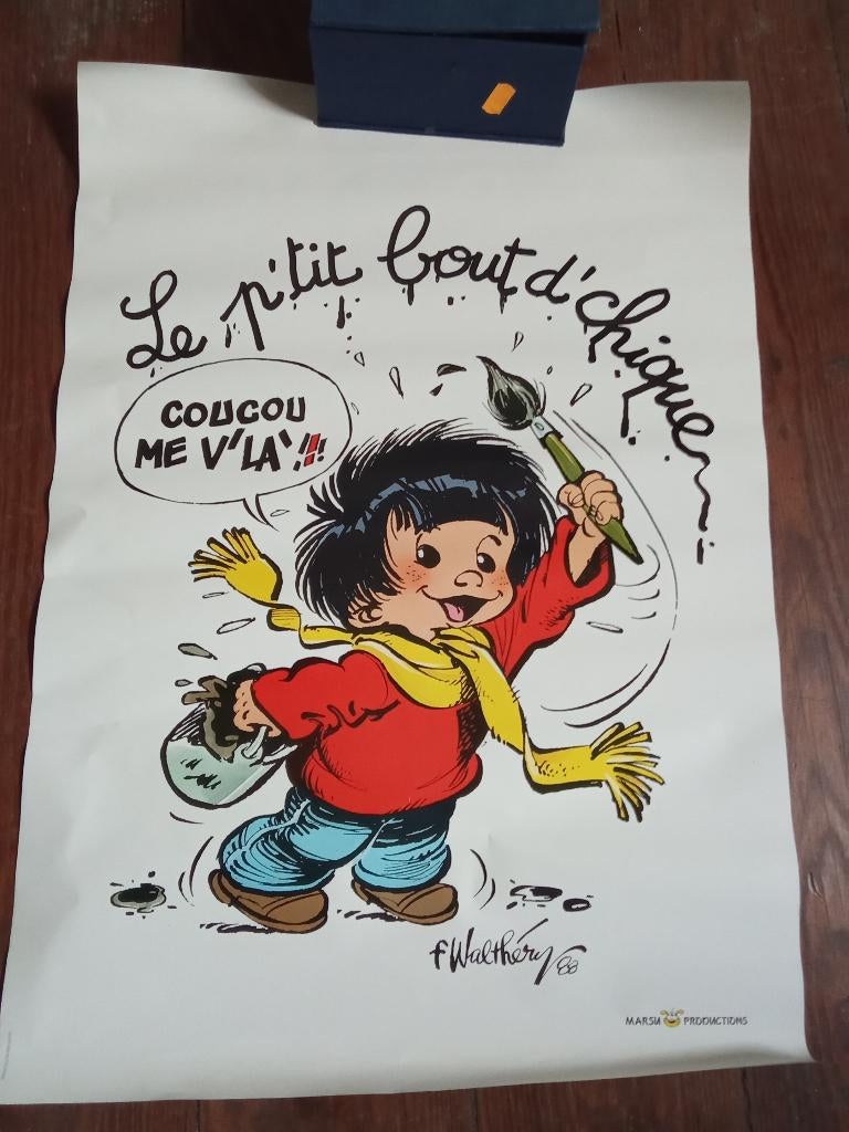 Affiche BD Walthéry, Enlèvement, Comme neuf, Autres sujets/thèmes