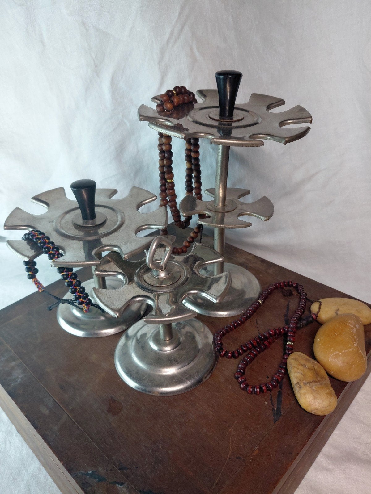 Lot 3 Porte Pipes Râteliers Rotatifs Vintage Métal Design 60, Antiquités & Art, Enlèvement ou Envoi, Autres matériaux
