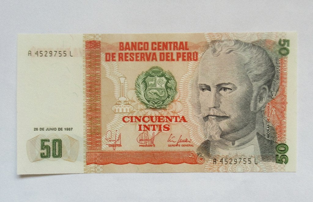 Peru 50 Intis  1987, Postzegels en Munten, Verzenden, Zuid-Amerika