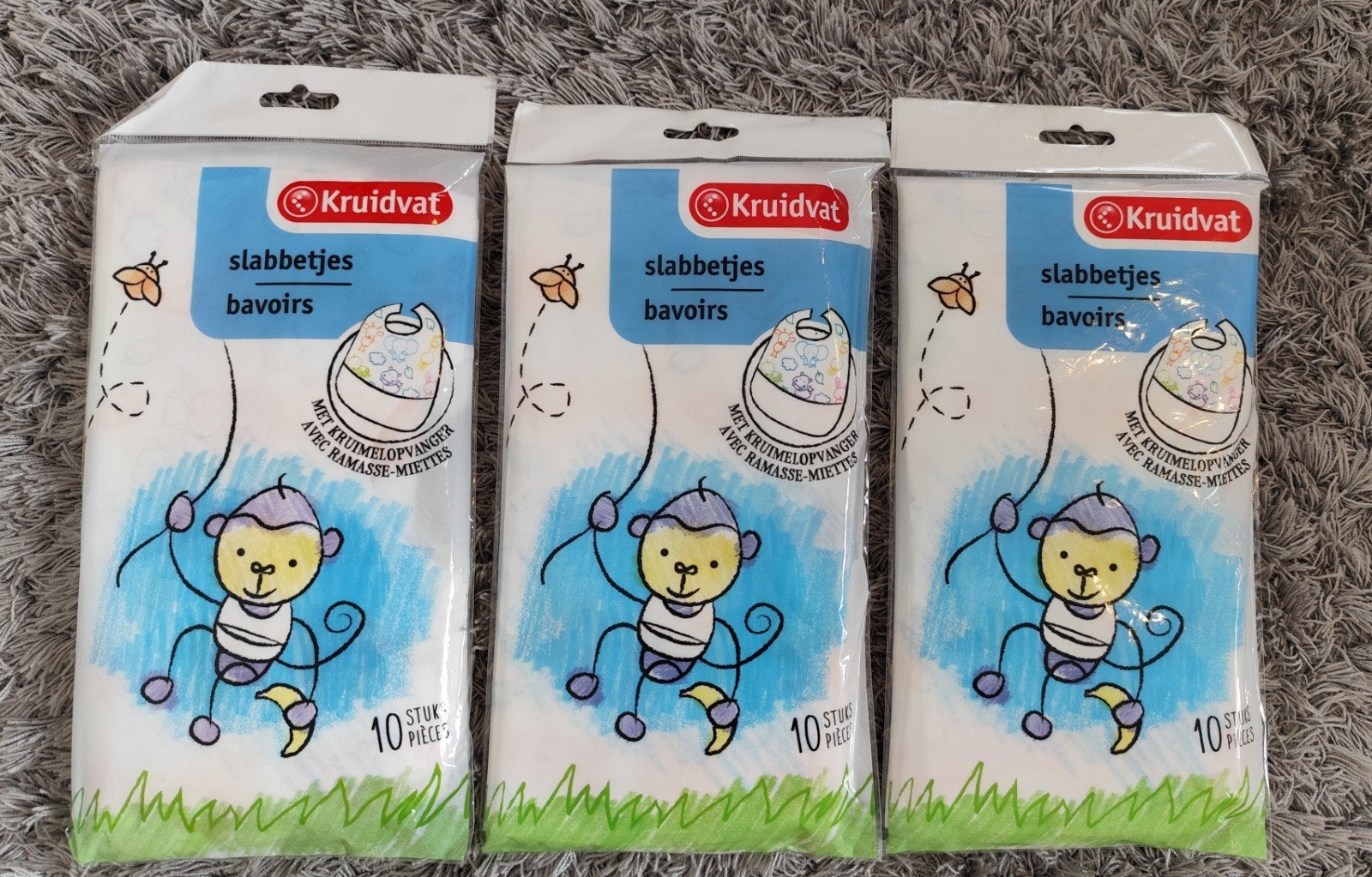3x wegwerp slabbetjes nieuwe pakken, Kinderen en Baby's, Ophalen of Verzenden, Nieuw