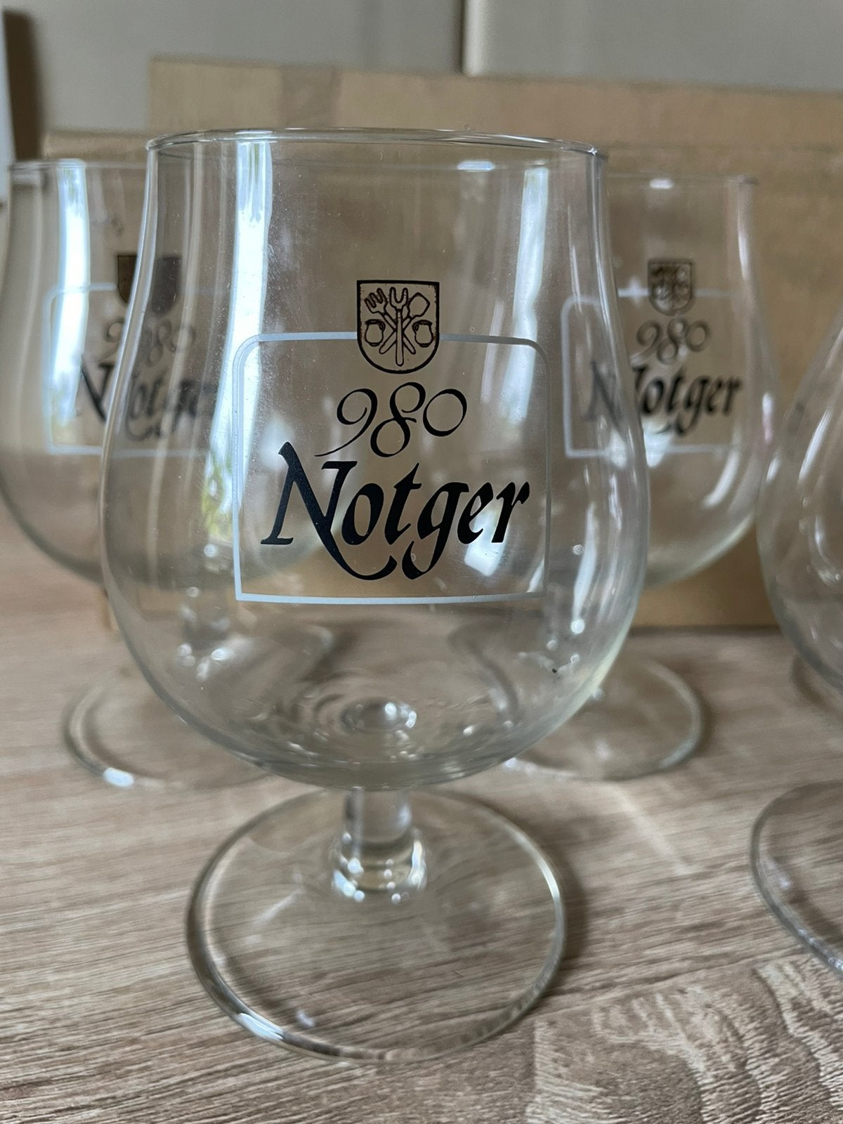 Lot de 5 verres biere Notger 980, Collections, Enlèvement, Comme neuf, Verre à bière