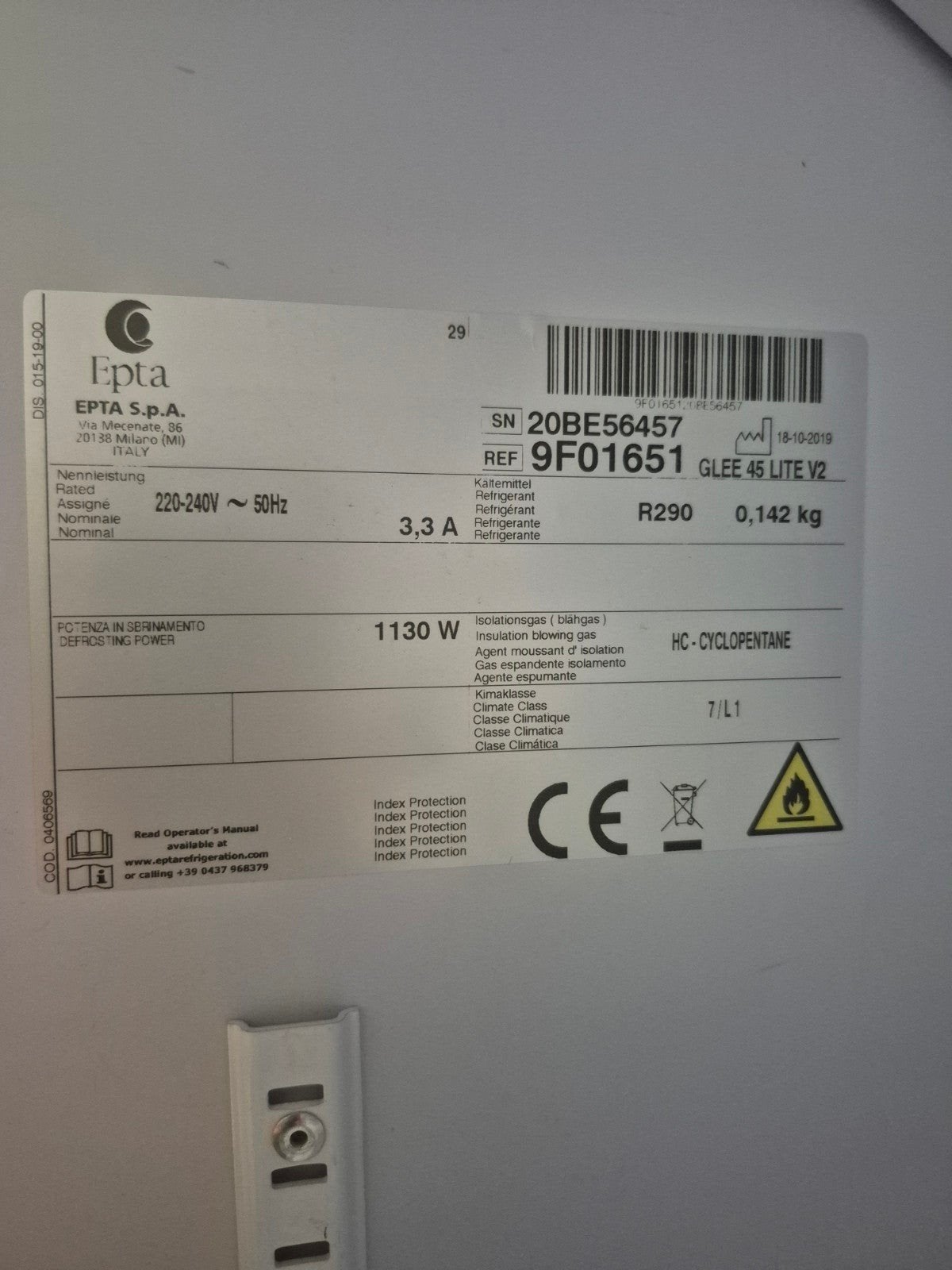 los staande diepvriezer. Jarp, Elektronische apparatuur, Koelkasten en IJskasten, Ophalen, Gebruikt, 60 cm of meer, 160 cm of meer