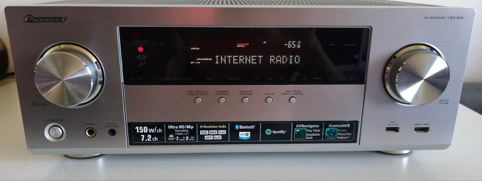 Ampli Pioneer VSX-924 wifi/bluetooth/Spotify/AirPlay/Hi-res, Ophalen of Verzenden, Zo goed als nieuw, Pioneer