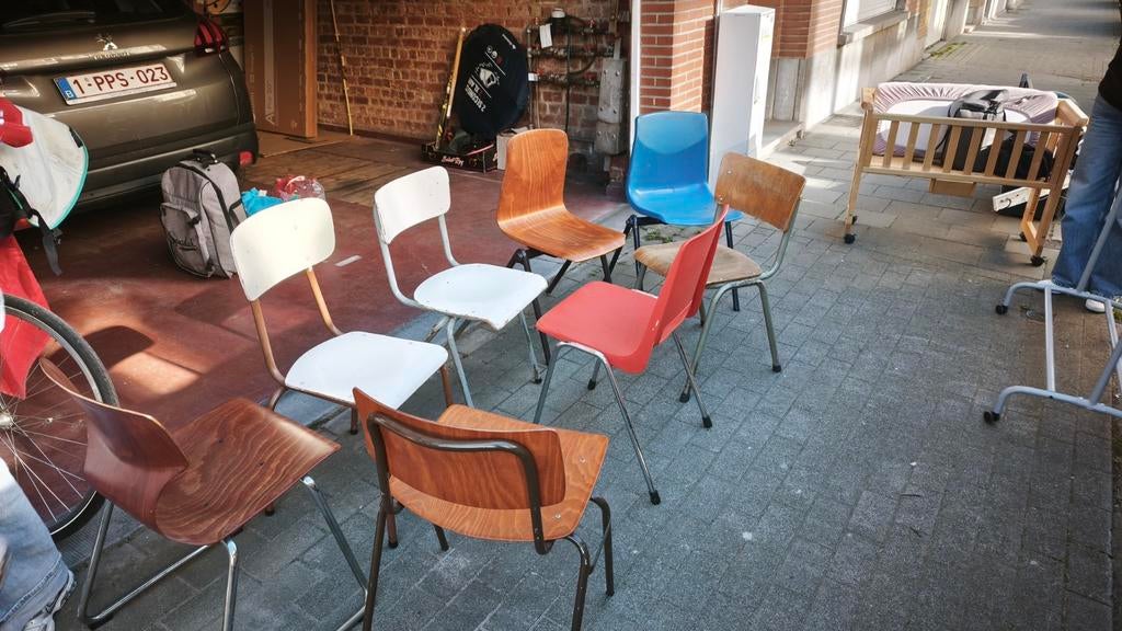 Lot de 8 chaises dépareillées, Maison & Meubles, Chaises, Enlèvement