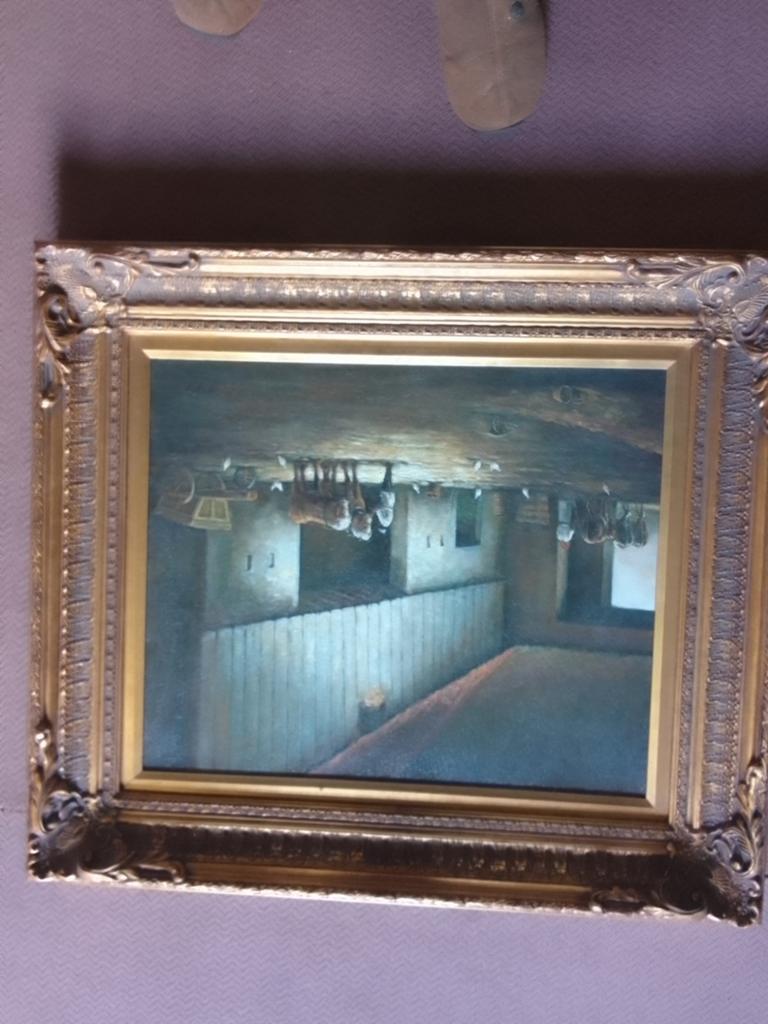 Schilderij met paarden en met bruggetje, Antiek en Kunst, Ophalen