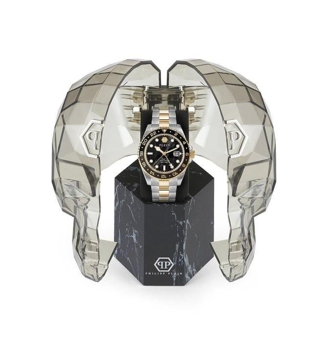 Philipp Plein PWYBA0323 GMT-I Challenger horloge, Overige merken, Staal, Staal, Polshorloge
