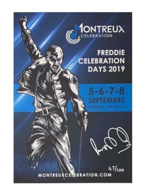 Peter Freestone FREDDIE Celebration day signeerd affiche, Enlèvement, Neuf, Affiche, Œuvre d'art ou Peinture, Signé